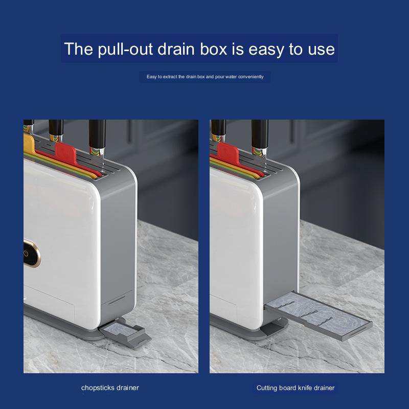 紫外线消毒刀架 多功能刀具菜板一体机 带烘干筷子筒杀菌置物架